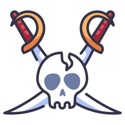 Skull and bones danger death skeleton icon