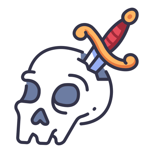 Skull knife skeleton skull icon