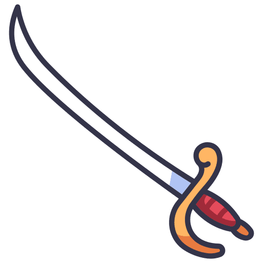 Sword blade saber pirate icon