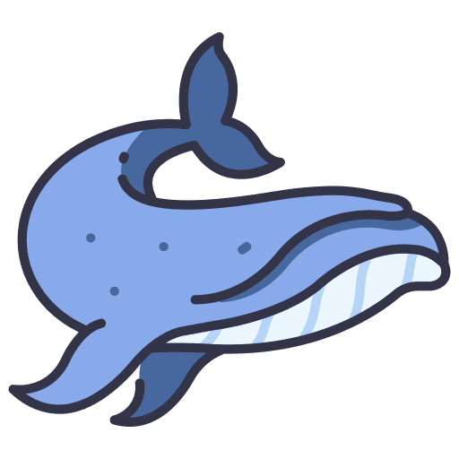 Whale fish animals underwater icon