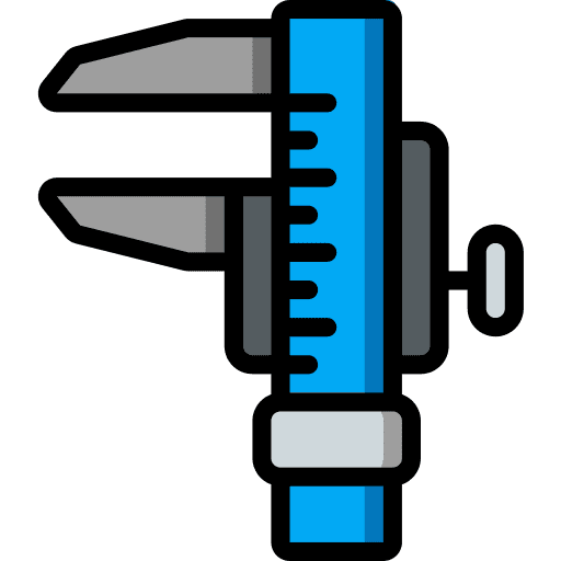 Caliper measure labor instrument icon