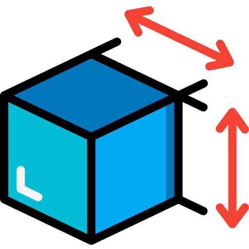 Cube dimensions tool ruler icon