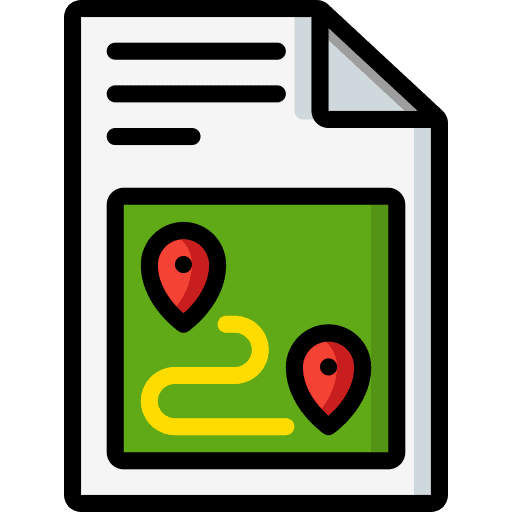 Review review maps and location report icon