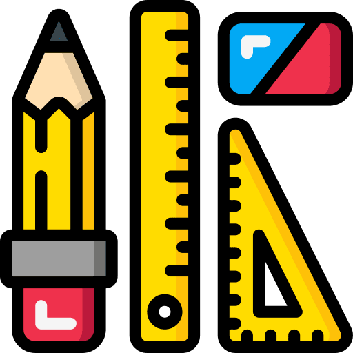 Stationery ruler tools and utensils education icon