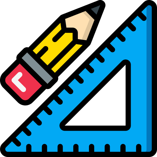 Stationery supplies tool set square icon