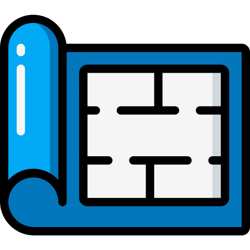 Blueprint construction and tools building caution icon