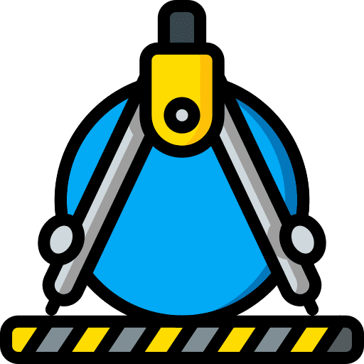 Compass education tools and utensils drawing icon