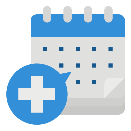 Appointment time and date calendar healthcare and medical icon
