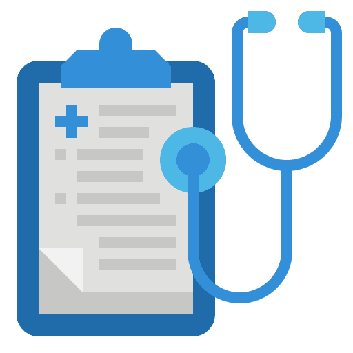 Checkup stethoscope healthcare and medical checkup icon