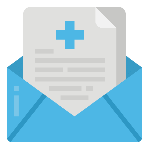 Medical report diagnose email mail icon