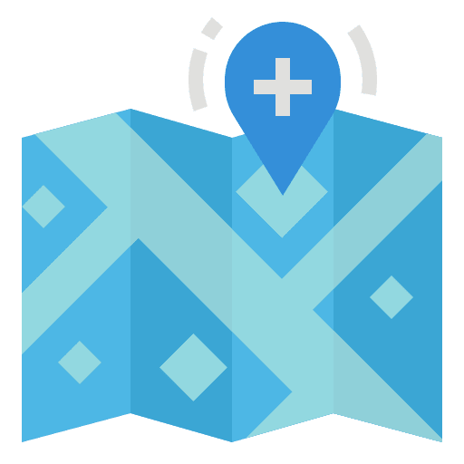 Location maps and location map healthcare and medical icon