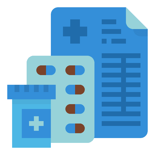 Prescription pharmaceutical medicine healthcare and medical icon