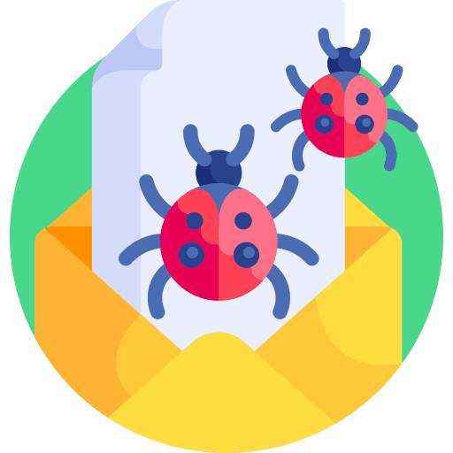 Email attack virus malware icon