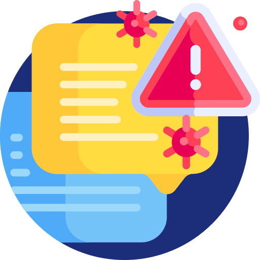 Infected multimedia messages virus icon