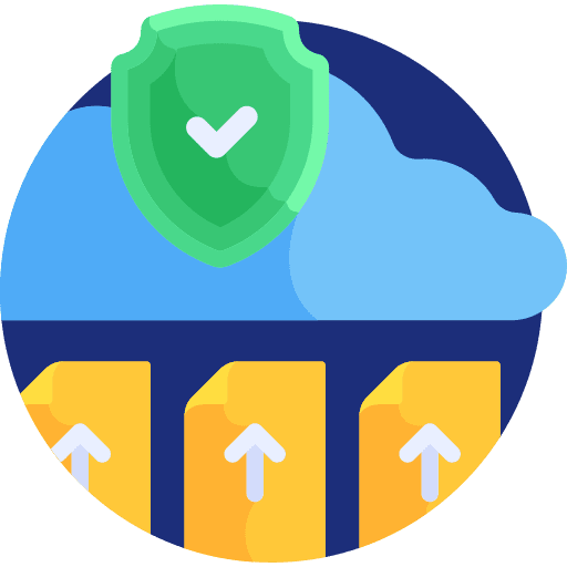 Cloud security computer protection icon