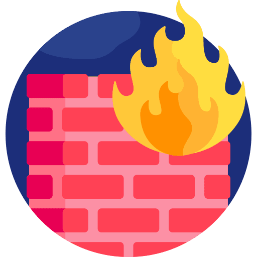 Firewall network hacker protection icon