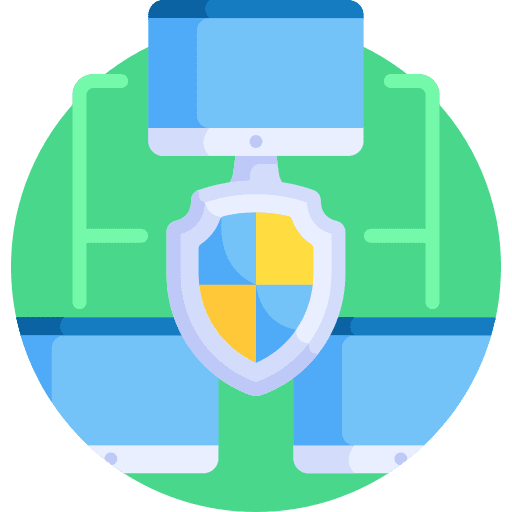 Network shield marketing check icon