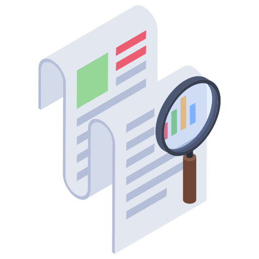 Data modelling business and finance monitoring summary icon