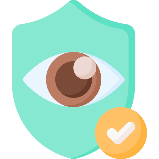 Vision check healthcare and medical shield icon
