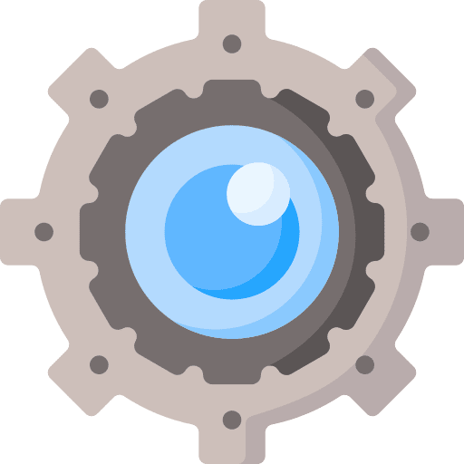 Healing gear healthcare and medical eye icon