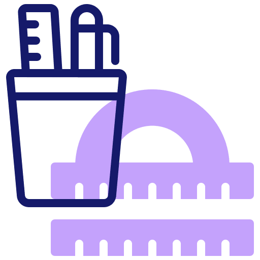 Stationary miscellaneous school supplies office supplies icon