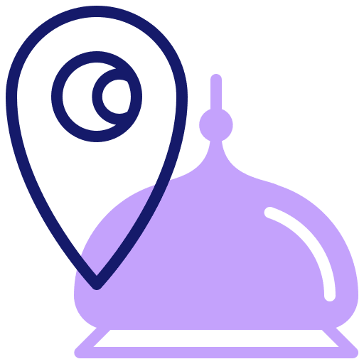 Location half moon ramadan eid mubarak icon