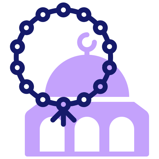 Mosque architecture and city religious mosque icon