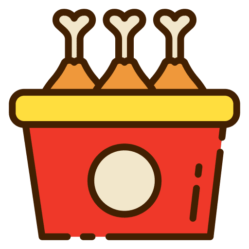 Chicken bucket junk food fried chicken chicken bucket icon