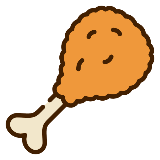 Fried chicken food and restaurant wing wings icon