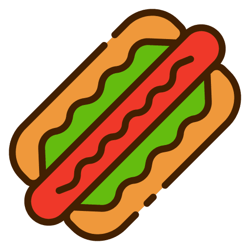 Hot dog sausage sandwich junk food icon
