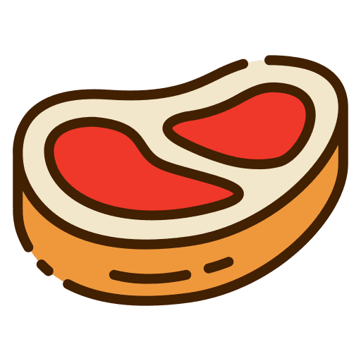 Meat food and restaurant protein meat icon