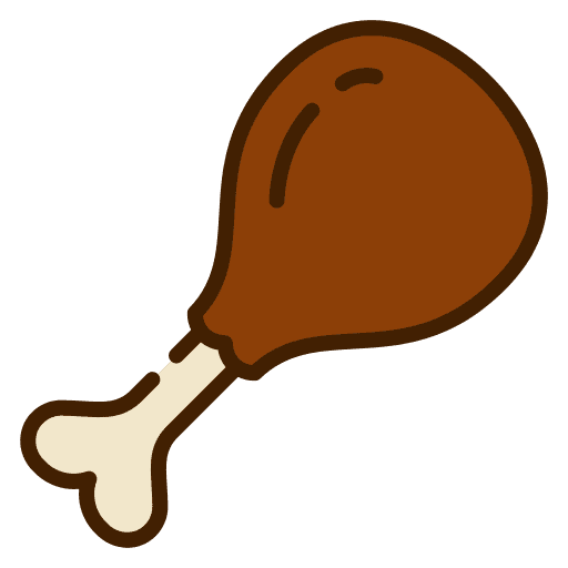 Chicken leg food and restaurant roast chicken food icon