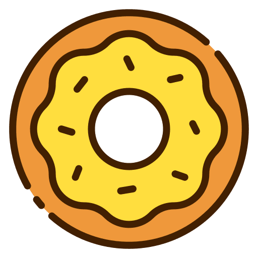Donut food and restaurant baker doughnut icon