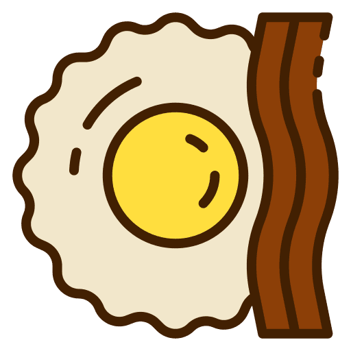 Egg and bacon egg and bacon meal breakfast icon