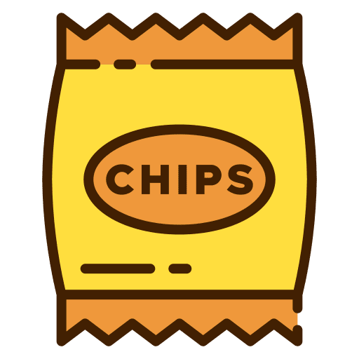 Chips snacks food and restaurant chips icon