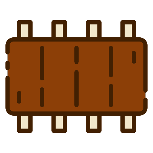 Ribs proteins bbq pork icon