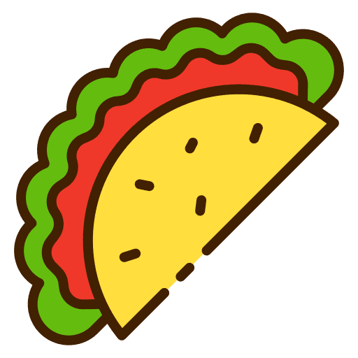 Taco mexico lettuce lunch icon