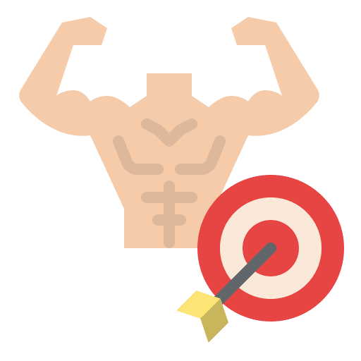 Goal health fitness strenght icon