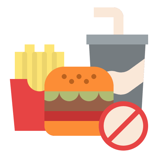 No fast food food unhealthy wellness icon