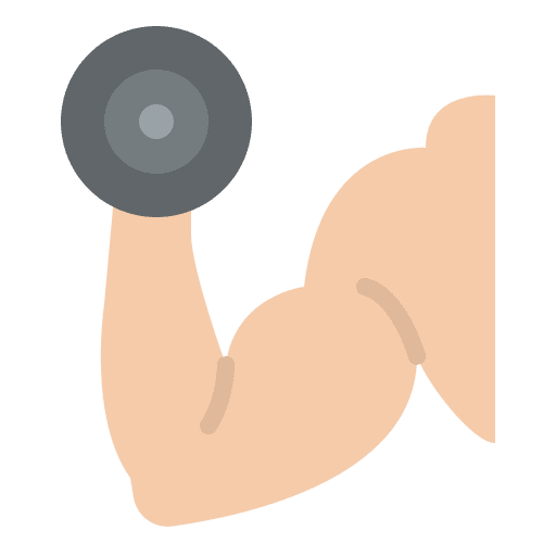 Training arm muscle excercise icon