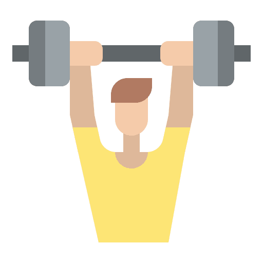 Barbell workout gym fit icon