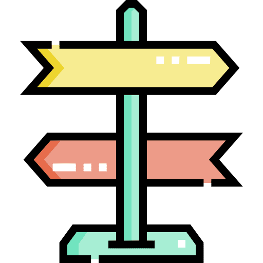 Directional sign road sign decision directional sign icon