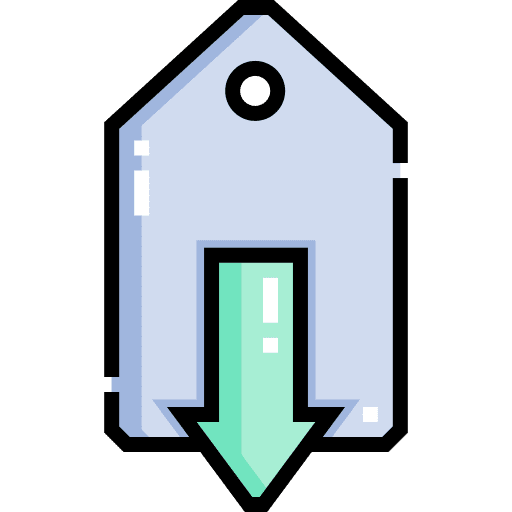 Reduce low prices bank marketing icon