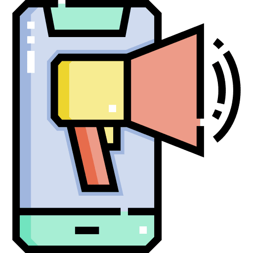 Smartphone mobile marketing megaphone smartphone icon