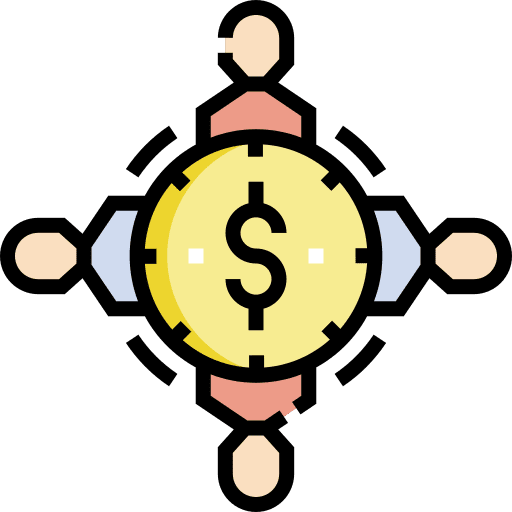 Crowdfunding marketing business and finance investment icon