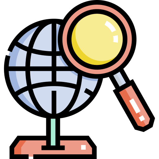 Market search loupe research icon