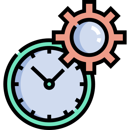 Time management timetable schedule cogwheel icon