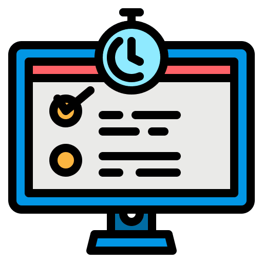 Exam exam time check mark icon