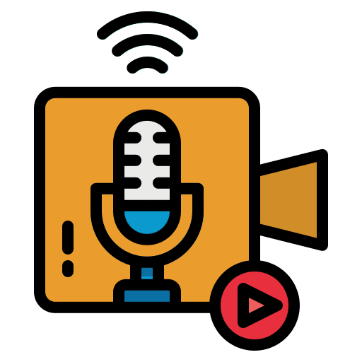 Live streaming play button camera live streaming icon