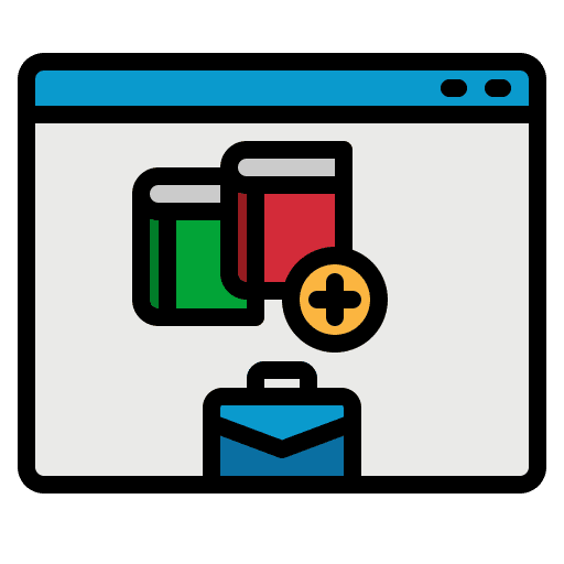 Digital library suitcase education add icon